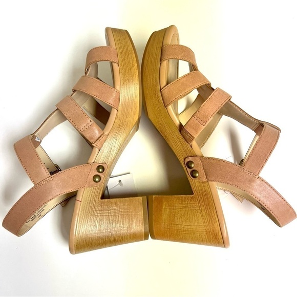 NWT SOLE SOCIETY Y2K So-Nermila Platform Block Heel sandals Taupe women’s size 9 - Picture 4 of 10